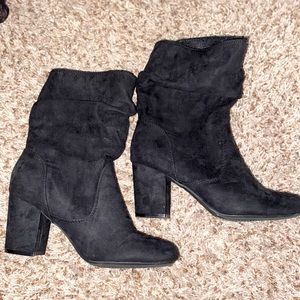 Black suede boots